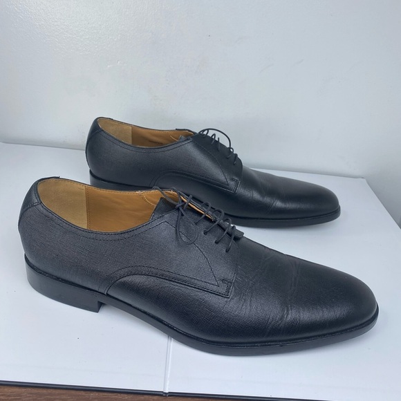 Boss Nordstrom Black Leather Derby Dress Lace Up Tie Luxury Designer Shoes main image 7